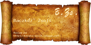 Baczkó Zsolt névjegykártya